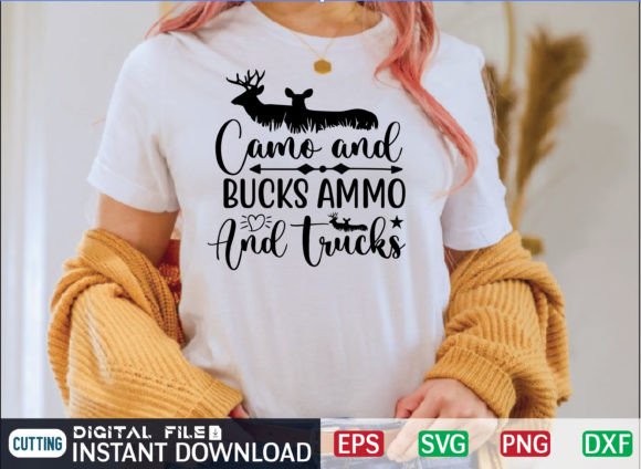 Camo and Bucks Ammo and Trucks Graphics for T-Shirt Designs