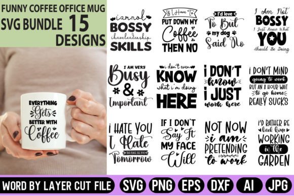 Funny Coffee Office Mug SVG Bundle Review